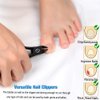 FERYES Precision Toenail Clipper for Thick or Ingrown Toenails, 4R13 Stainless Steel Nail Cutter, Manicure Pedicure Clipper - BLACK