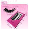 BTLLSSH 8Pair 3D5D 0.55INCH Fluffy Natural Look Faux Mink Lashes Thick False Eyelashes Volume Cat Eye Lashes Extension with Dark Pink Box