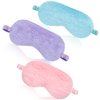Plush Eye Mask 3 Pcs Sleeping Blindfold Sleeping Mask Sleep Mask Comfortable Plush Sleepover Mask Soft Furry Eye Cover for Sleepover Gift Birthday Party Favors(Pink, Purple, Sky Blue)