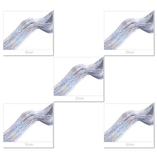 Silver Hair Tinsel 47 Inches 1000 Strands Glitter Tinsel Hair Extensions for Women and Girls, Sparkling Shinny Fairy Hair Accessories for Christmas New Year Halloween Cosplay Party