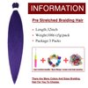 Purple Braiding Hair Pre Stretched 32inch 3 Packs Braiding hair Extensions Synthetic Crochet Braids, Hot Water Setting Professional Soft Yaki Texture. (32inch(3Packs),Purple#)