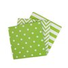 Dulousia Disposable Striped Chevron Polka Dot Green Paper Party Napkins 60 Count
