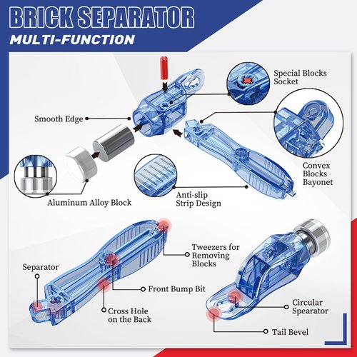 Mould King Building Blocks Separator Tool Kit Brick Tools Technic Blocks Tool Set Multi-Functional Hammer（1pcs, Random Color）