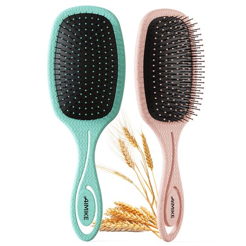 AIMIKE 2pcs Detangling Hair Brushes, Pain-free Detangle Brush w/Soft Air Cushion, No Pull Detangl...