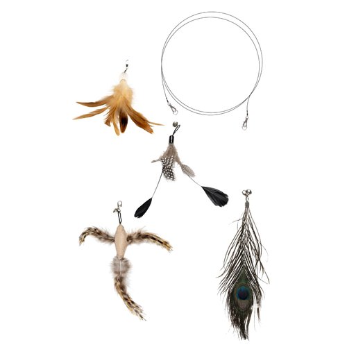Ultra Natural Cat Toy Refresh Set: 5pc Toy Set Including Replacement Wire for Extendable Wand
