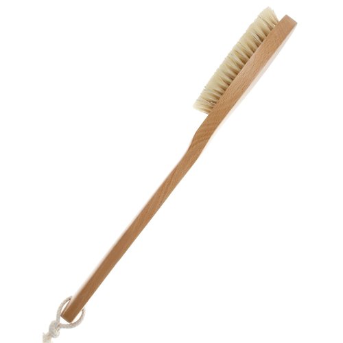 Bath Body Brush Long Handle Wooden Shower Brush with Natural Bristles