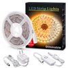 MYPLUS Under Cabinet Led Lighting, 16.4ft LED Strip Lights Kit with Dimmer Control for Kitchen, Cabinet, Shelf, Counter, Bedroom and Décor, Warm White 3000K, 1050LM
