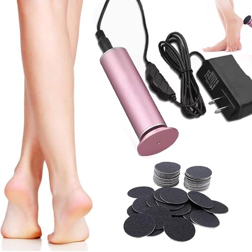 Electric Foot Callus Remover,Electric Callus Remover for Feet,with 60pcs Sanding Disc,Electric Speed Adjustable Foot File for Dead Skin Cracked Skin Calluses for Men and Women, Pink