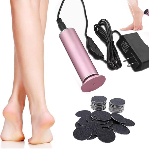 Electric Foot Callus Remover,Electric Callus Remover for Feet,with 60pcs Sanding Disc,Electric Speed Adjustable Foot File for Dead Skin Cracked Skin Calluses for Men and Women, Pink