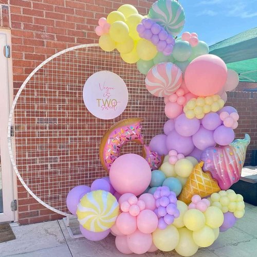 Pastel Ice Cream Balloon Garland Arch Kit, 157pcs Donut Sweet Candy Ice Cream Foil Balloons for Kids Donut Grow Up Baby Shower Two Sweet Girls Birthday Party Decorations