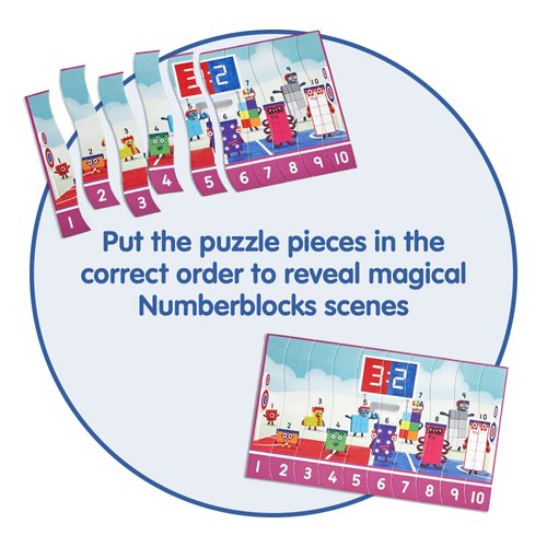 hand2mind Numberblocks Sequencing Puzzle Set, Sequence Cards, Matching Game, Math Toys, Toddler Educational Toys, Preschool Learning Activities, Kids Birthday Gifts, Stocking Stuffers for Kids 3-5
