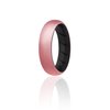 ROQ Silicone Rubber Wedding Ring for Women, Rubber Silicone Wedding Band, Bridal Jewelry Set, Anniversary Ring, Promise Ring, 5.5mm Wide 2mm Thick, Single, Black Metal Pink, Size 8