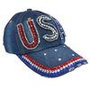 USA Hat Women’s Distressed Bling Rhinestone Patriotic Baseball Cap