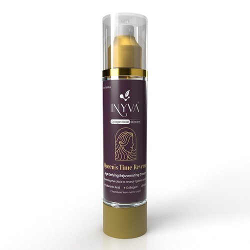 INYVA Skincare Time Reverse Anti Aging Cream With Hyaluronic Acid, Collagen, Elastin & Vitamin E Skin Firming, Hydrating, Wrinkle Reduction & Skin Rejuvenation - 1.7 Oz