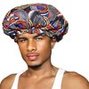 Melanin Crown Silk Hair Wrap for Sleeping – Premium Satin Hair Bonnet for Sleeping – Double Layer Sleeping Bonnet for Curly Hair Protects Against Breakage – Satin Bonnets for Black Women Black