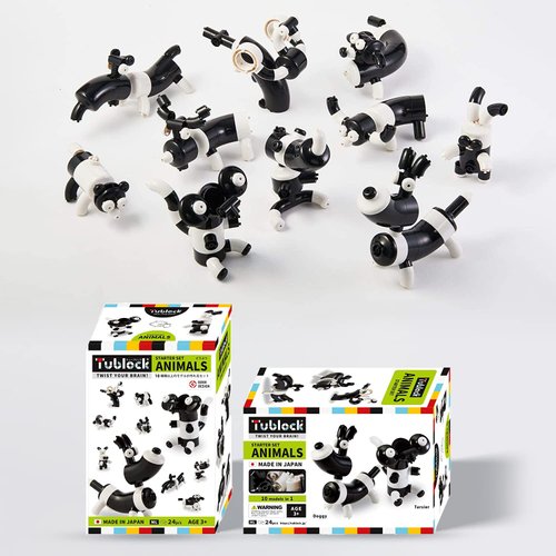 Tublock Animals Starter Set (24 Pieces) | Creative and Educational Brick Building Toys for Girls and Boys | Animal Building Bricks Set | Innovative Curved Bricks for Building with Movable Pieces