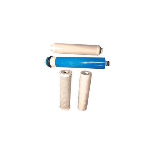CFS – 4 Pack Replacement Water Filter Set includes Sediment, Carbon Block, GAC Inline Cartridges & Membrane Compatible with 10” Reverse Osmosis Models – Under Sink Reverse Osmosis Replacement Kit