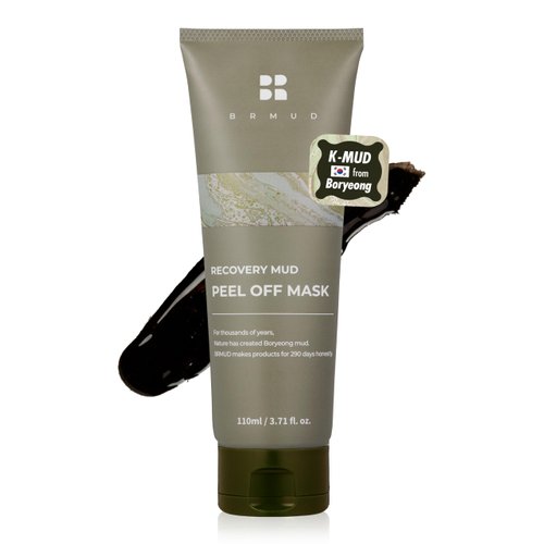 BRMUD Recovery Mud Peel Off Mask for Exfoliating and Deep Cleansing, Blackhead Remover Mask 110ml (3.72 fl.oz.) - Peel-Off Mask with Boryeong Mud, Pore Minimizer and Sebum Control for Women and Men