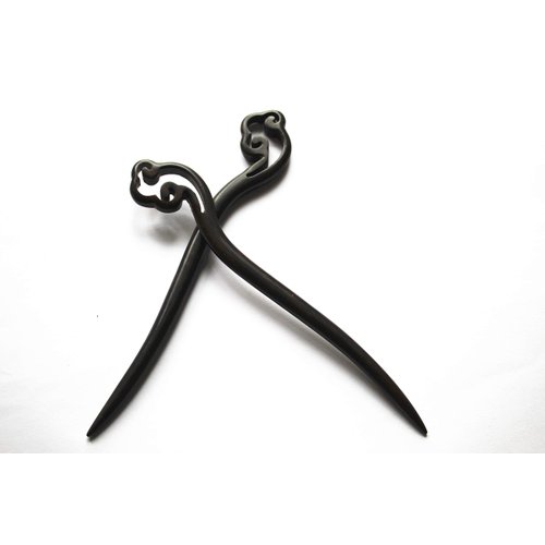 Myhsmooth Zz-bg-pcloud 2 Count Hair Sticks Natural Ebony (Black Sandalwood) Handmade Carved Hair Clip Shawl Hair Pins Pack of 2 Pcs :Propitious Cloud
