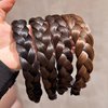 XXFBJNMD Non-slip headbands 3 strands Synthetic Hair Plaited Headbands Braid With Teeth Hair Band Accessories Messy Vintage Braid Headbands for Wedding Party Dating Dinner Ladies and Girls(HZ)