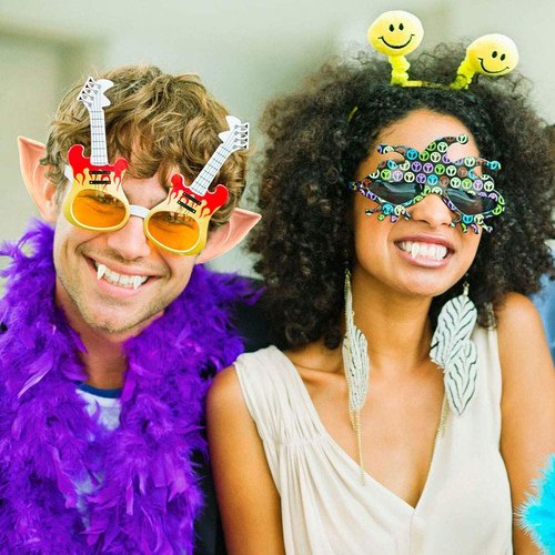 8 Pairs Elf Ears Vampire Fangs Cosplay Teeth with Teeth Adhesive Pellets for Cosplay Costume Dress up Accessories Halloween Party Favors