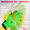 Sportout Kids Goalkeeper Gloves, Soccer Gloves with Double Wrist Protection and Non-Slip Wear Resistant Latex Material to Prevent Injuries (Green, Size 7 Suitable for 12 to 14 Years Old)