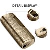 CIGARLOONG Engraved Cigar Lighter Pocket Windproof Flame Refillable Butane Lighter,Without Gas(Silver)