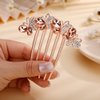 Jumwrit Wedding Crystal Hair Comb Long Rhinestone Butterfly Hair Side Comb Vintage Bride Bridesmaid Headpiece Bridal Hair Clip Comb Jewelry for Women Girls(Rose Gold)