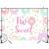 Avezano Donut Two Sweet Birthday Backdrop Second Birthday Party Decorations Background Sprinkles Donut Happy 2nd Birthday Party Supplies 7x5ft