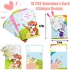 Valentines Day Cards for Kids, 16 Packs Animal Finger Puppet with Valentines Day Card, Plush Finger Puppet Valentines Sets for Kids Classroom Exchange Prizes, Valentine’s Greeting Cards