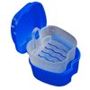 KISEER Denture Bath Case Cup Box Holder Storage Soak Container with Strainer Basket for Travel Cleaning (Blue)