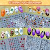 TailaiMei 16 Sheets Holiday Nail Stickers, Halloween & Thanksgiving Day Fall 3D Self-Adhesive Seasonal Nail Art Decals for Autumn DIY Nail Decorations
