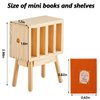 13 Pieces 1:12 Scale Miniatures Dollhouse Books with Mini Dollhouse Miniature Dollhouse Accessories Wooden Rack Bookshelf Mini Books Miniatures Furniture Decoration for Dollhouse Pretend Play Gift