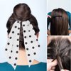 3pcs Polka Dot Hair Scrunchies Vintage Chiffon Hair Scarf Ties Stylish Bow Ponytail Holders for Women Girls