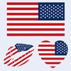 America Flag Tattoos, 30 Sheets America Flag Temporary Face Tattoos Stickers, 90 Pcs Waterproof Sweat National Flag Removable Fake Tattoos
