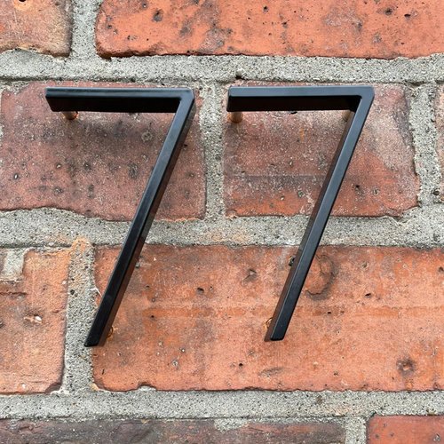House Address Numbers, 5 Inch Metal Modern House Numbers,Floating Numbers for Garden Door Mailbox Decor with Nail Kit and Instructions, Black (Number 7)