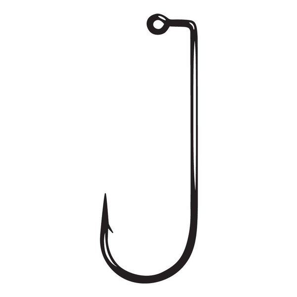 Gamakatsu 90 Degree Round Bend Heavy Wire Jig Hook-Pack Of 25 (Black, 4/0)