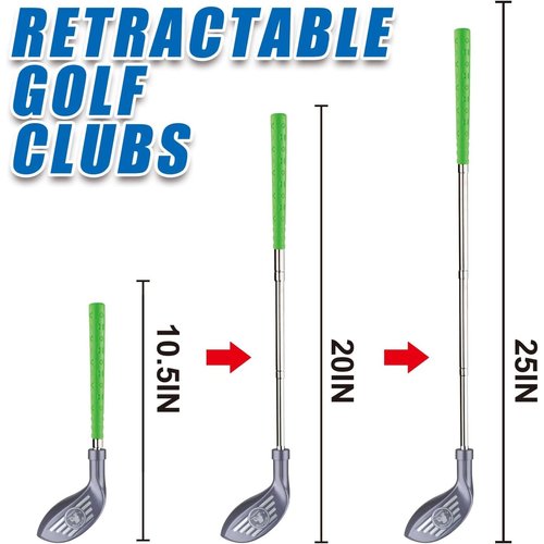 RCROKS Toddler Golf Clubs Set Adjustable, Upgraded Kids Golf Toys with Cornhole Putting Mat, Indoor & Outdoor Backyard Golf Game Toy Playset Gifts for Aged 2 3 4 5 6 7 8 Toddlers Kids Baby (Grey, M)