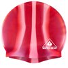 Water Gear Jazz Silicone Swim Cap - Flexible Unisex - Great for Short and Long Hair - Improve Your Performance (RED/White, One Size)