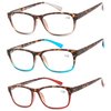 Success Eyewear Reading Glasses 3 Pair Great Value Stylish Readers Fashion Men and Women Glasses for Reading +1