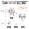 Silver Star Balloons,Explosion Star Balloons Kit with 6Pcs 22Inch Cone Star Foil Balloons and 10Pcs 10Inch Four Pointed Star Balloons for Birthday Anniversary Disco Party Decorations