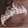 CanB Bride Flower Crowns and Tiaras Baroque Crystal Crown Bridal Tiara Wedding Hair Accesories Princess Pearl Hairband (Sliver) (Sliver) (Sliver)