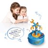 Rotating Boat Music Box Cake Topper with Melody It's a Small World for Birthdays and Other Occasions, for Home or Office Decor, No Batteries Required