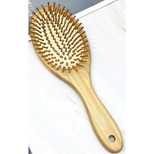 Bamboo Bristle Hair Brush, Wooden Detangler Comb for Hair Growth, Wooden Scalp Massager Brush, Wooden Hair Comb with Handle for Women and Men