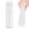 COMNICO Root Comb Applicator Bottle, 6 Ounce Plastic Squeeze Hair Dye Oil Applying Applicator Brush Cap with Graduated Scale, Portable Hair Color Dispenser (White)