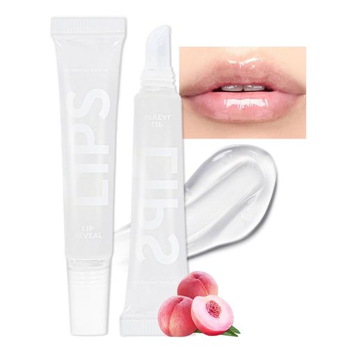 Moisturizing Mirror Fruit Lip Oil, No-Sticky Gloss Lip Balm Lip Care,Fruit Flavoured Lip Oil For Dry Lip's Moisturizing Hydrating And Nourishing,Natural Long-Lasting Moisturizing Lip gloss(01#Peach)