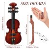 Chalyna 2 Pieces Miniature Wooden Violin Mini Violin Model Mini Wooden Violin Toy Mini Wooden Violin Model Dollhouse Miniature Violin for Dollhouse Accessory, 2.56 x 0.98 x 0.39 Inch