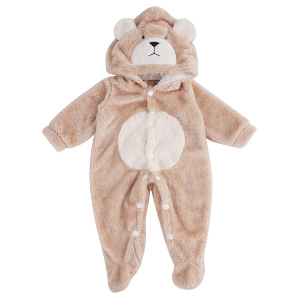BABESIDE Reborn Baby Doll Clothes Set for 17-22 Inch Dolls Accessories, Cute Bear Baby Doll Clothes Onesie with Doll Hat for Realistic Baby Dolls Girls & Boys, Khaki