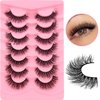7 Pairs Cat-Eye Lashes Flu-ffy 15mm Fox Eye Lashes Curly Volume Eyelashes Faux Mink Lashes that Look Like Extensions Lashes Wispy False Eyelashes Natural Look(Z03)