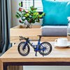 1pc Finger Mountain Bike Ornament Finger Bike Mini Bicycle Toy Alloy Desktop Ornament Bicycle Model Desktop House Model(Blue)